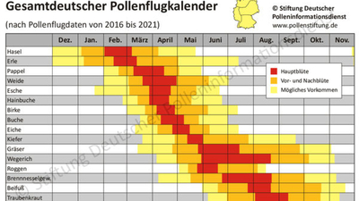 Gesamtdeutscher Pollenflugkalender 2016-2021