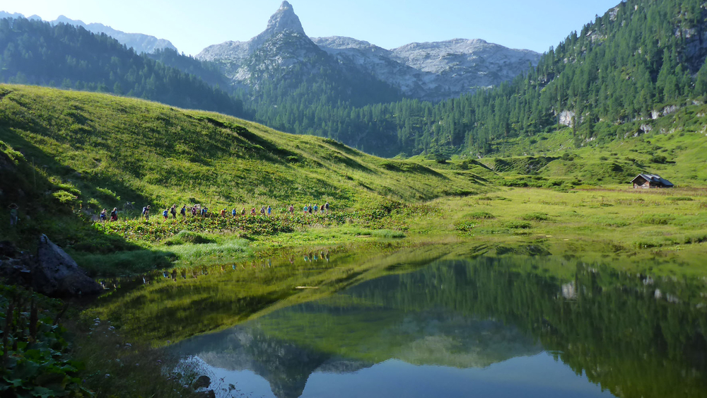Wanderer im Nationalpark Berchtesgaden