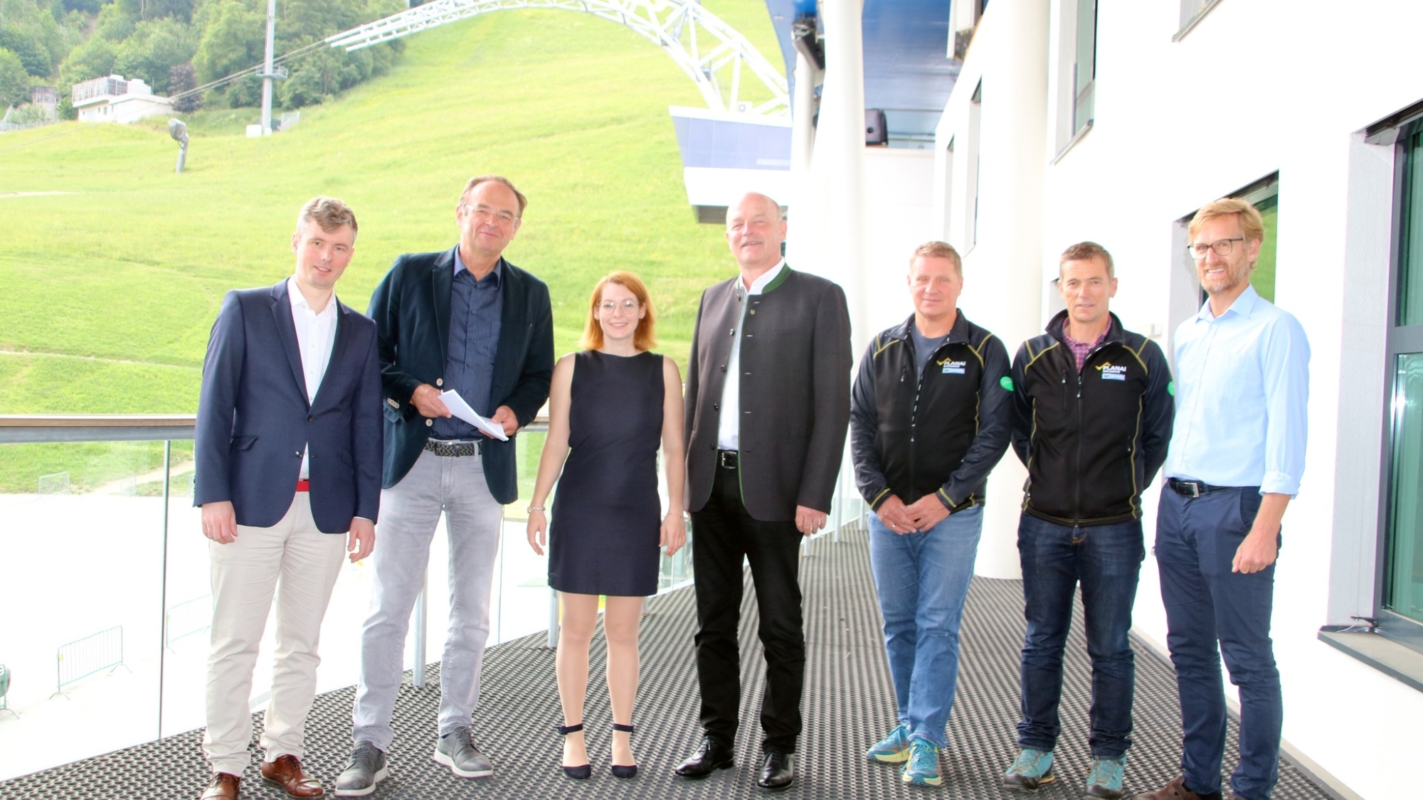 V.l.n.r.:  Mag. Markus Ramharter, Dir. Georg Bliem, Mag. Nina Piber, Bgm. Hermann Trinker, Projektle