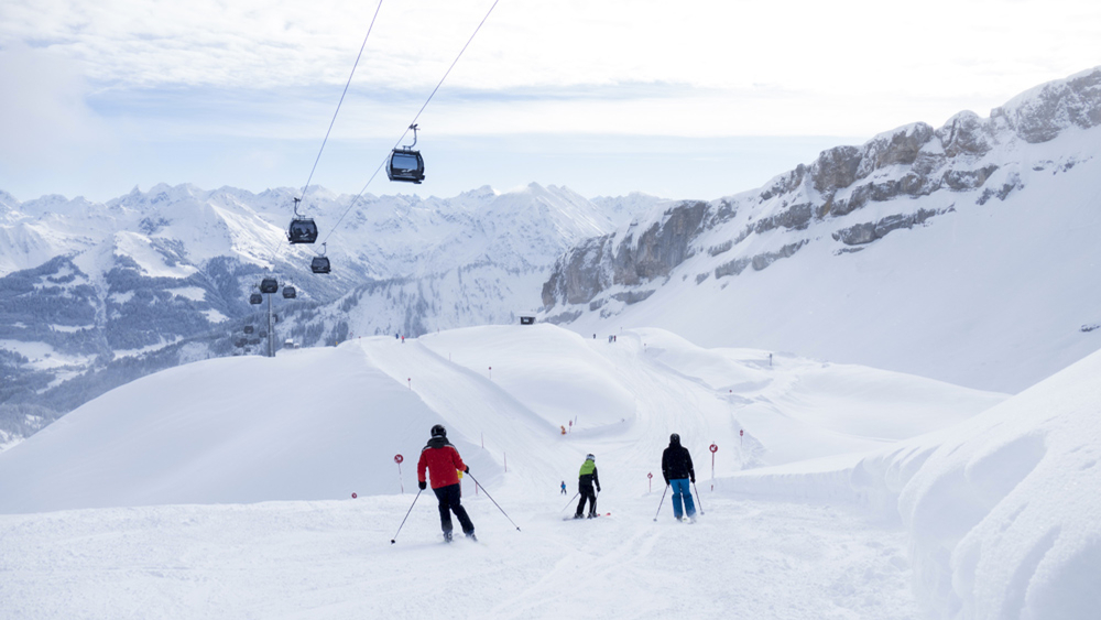 Abfahrt im Skigebiet Ifen