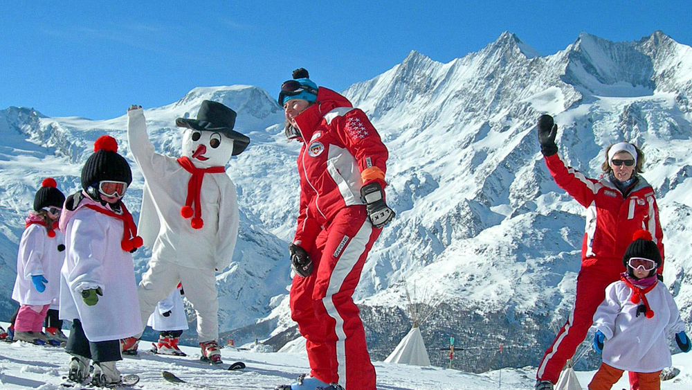 Skikurs in Saas-Grund 