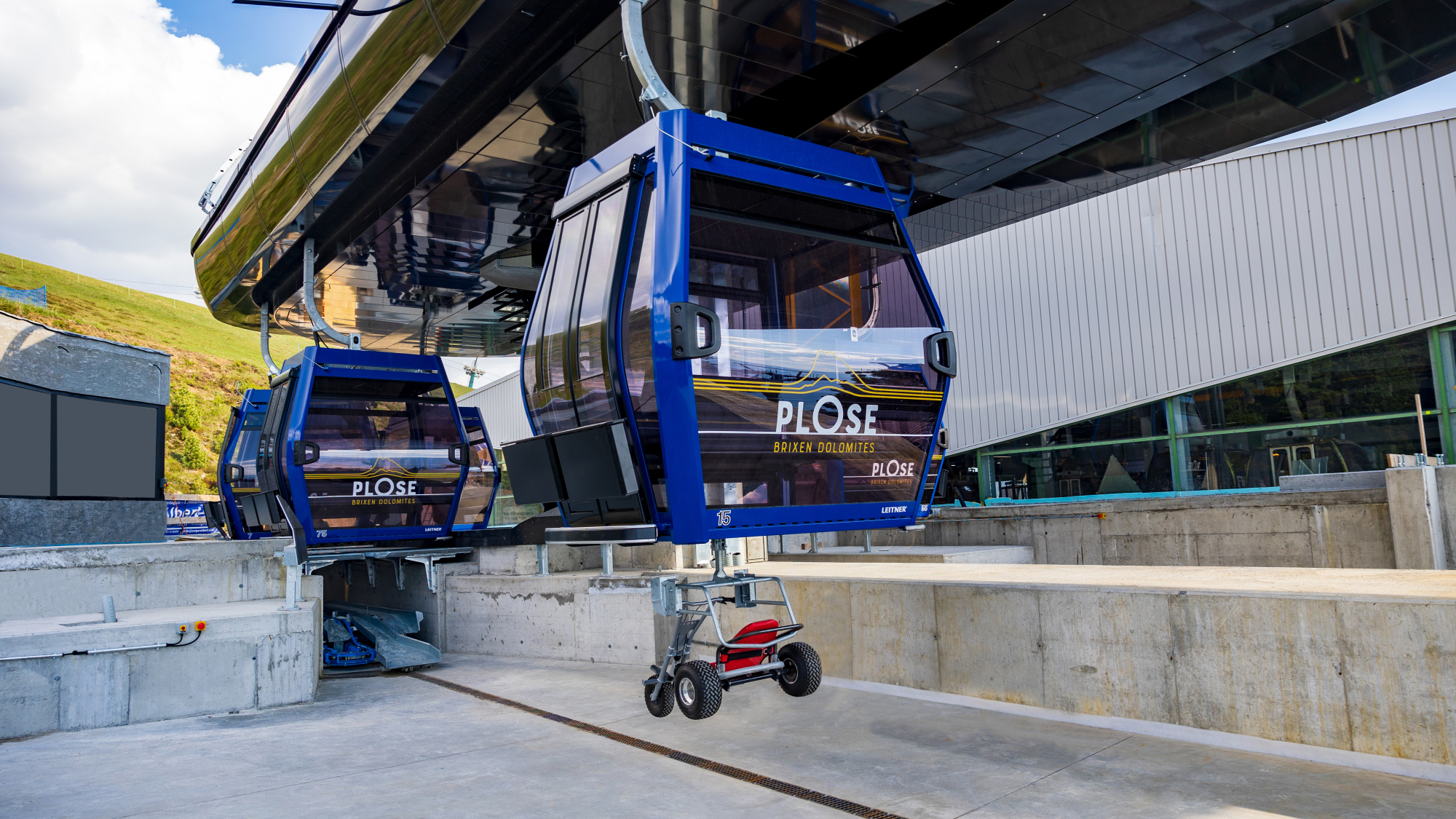 So wird das Mountaincart an die Kabine angehängt