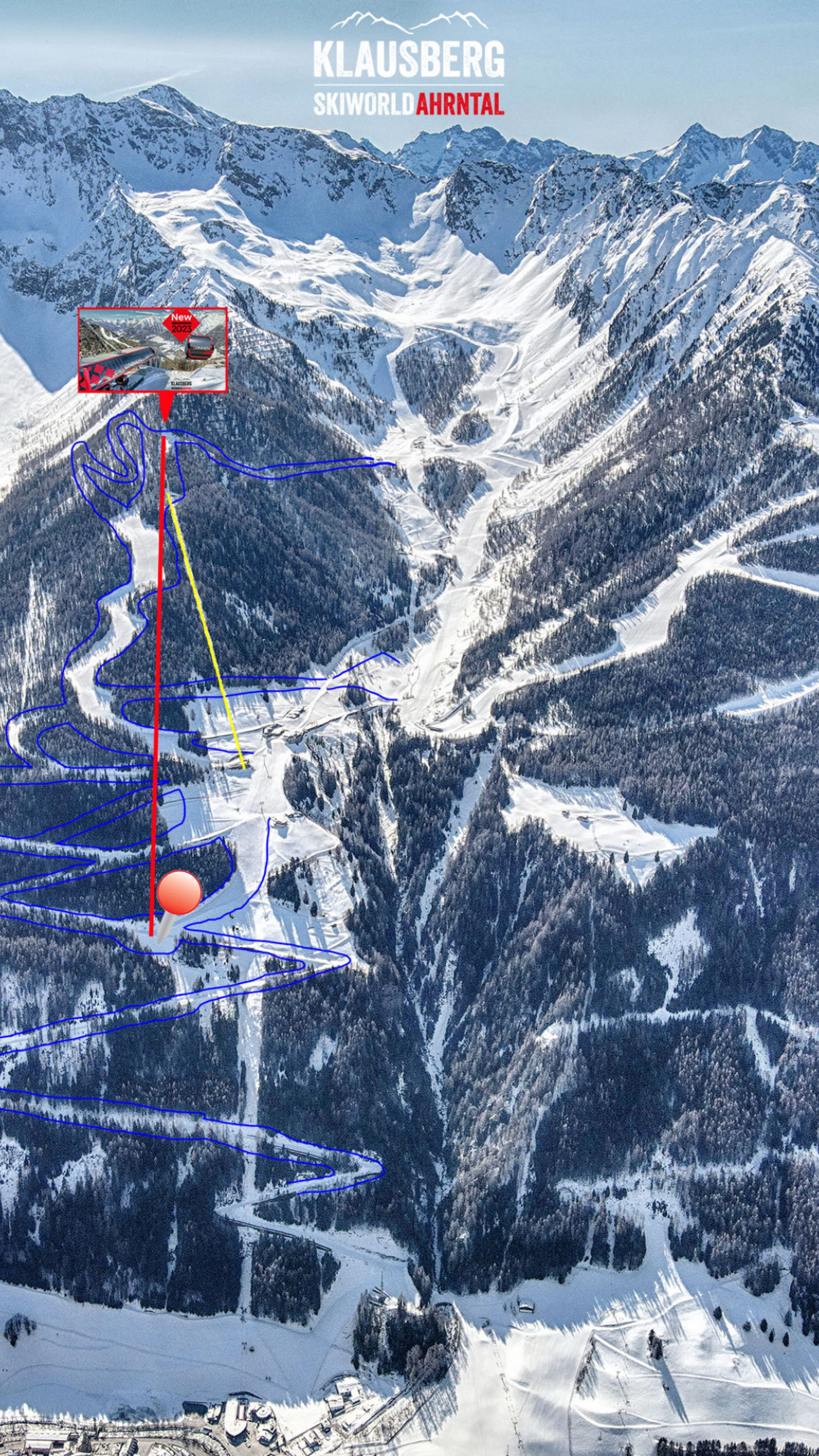 Verlauf der neuen Sonnen-Kabinenbahn