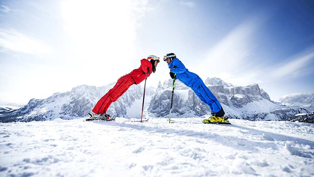 Skifahrer auf der Sellaronda