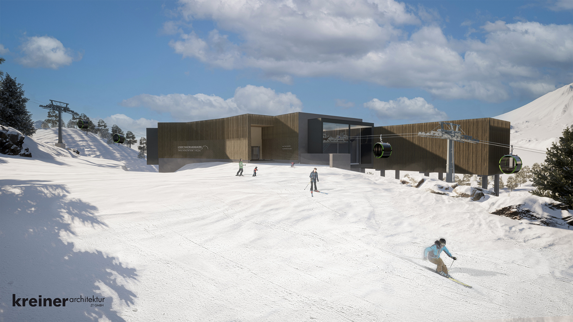 Visualisierung der Mittelstation der Loser-Gondelbahn