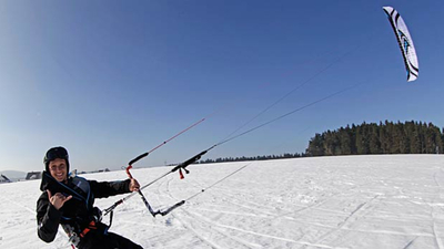 Snowkiten am Feldberg