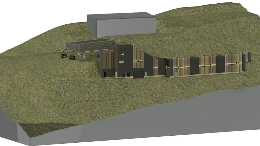 Visualisierung der neuen Bergstation Sesselbahn Mitteleger