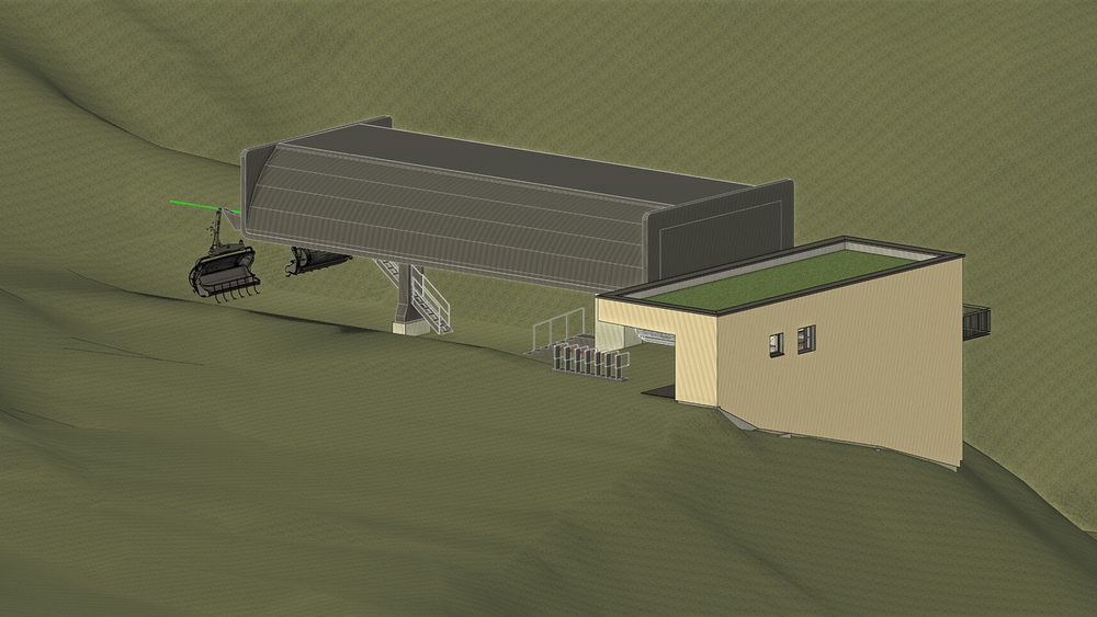 Neue Talstation der neuen Mitteleger-Sesselbahn