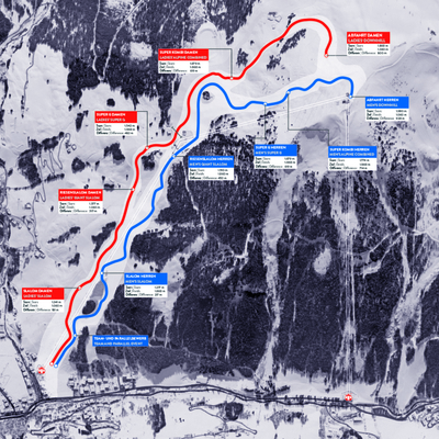 Verlauf der WM-Strecken in Saalbach-Hinterglemm