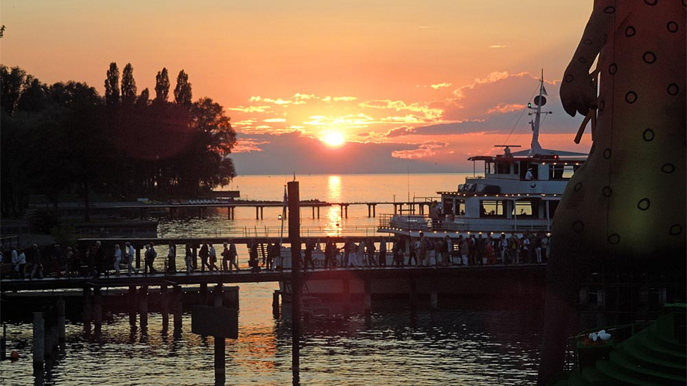 Sonnenuntergang an der Seebühne