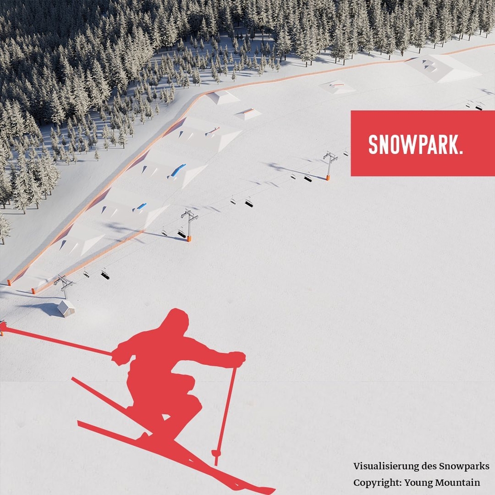 Visualisierung des Snowparks am Seebuck