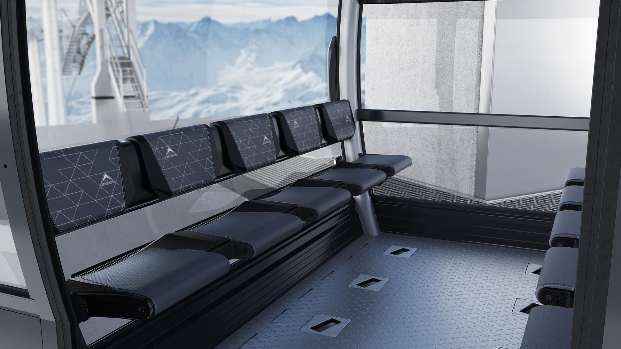 Die 10er-Kabinen der neuen Komperdellbahn bieten viel Platz und Komfort