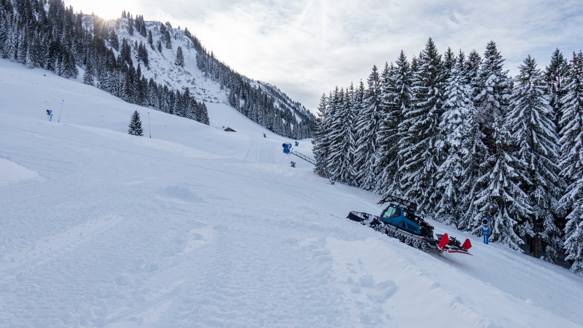 Am Söllereck in Oberstdorf liegt bereits jede Menge Schnee