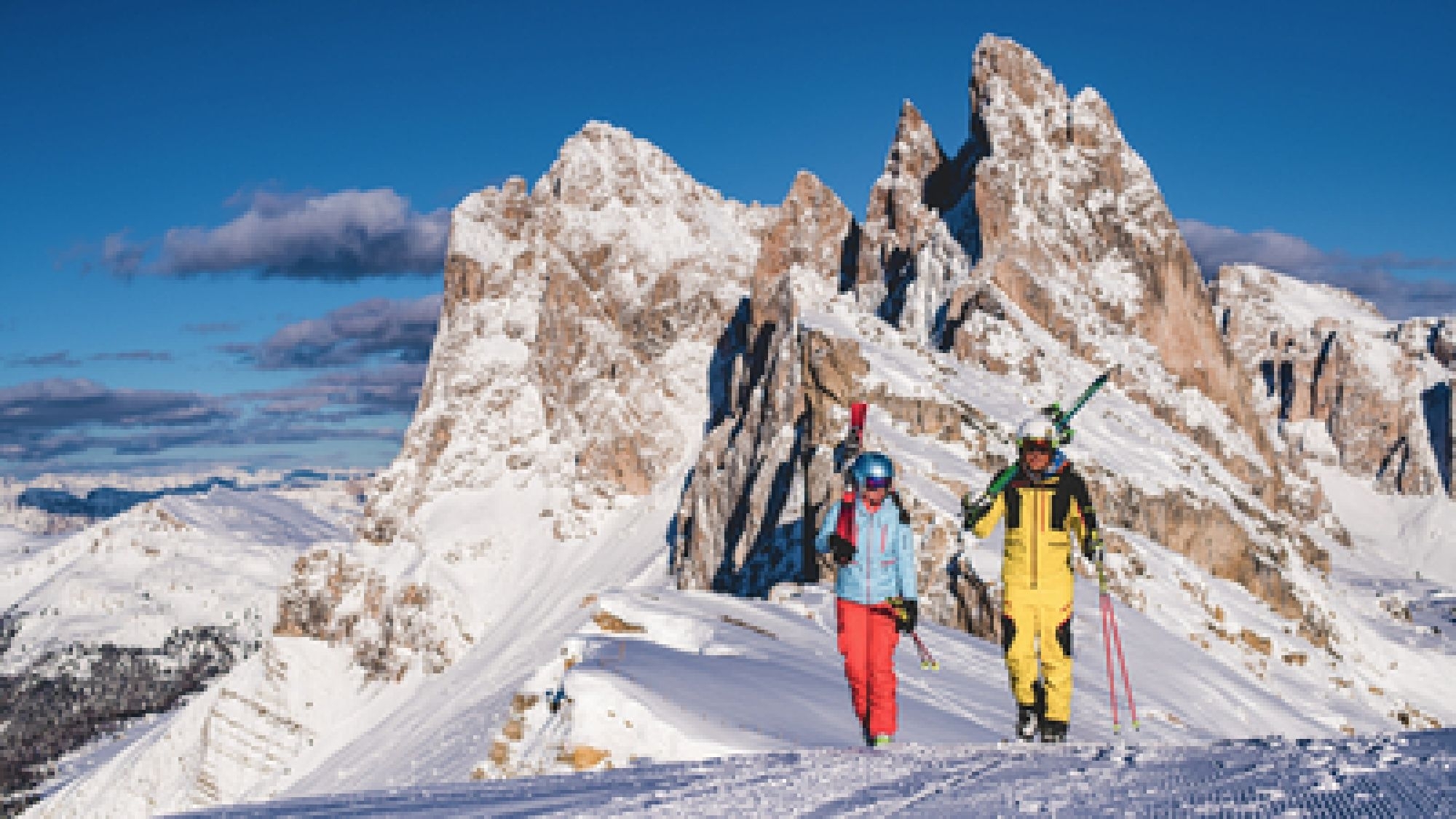 Skifahrer in Gröden