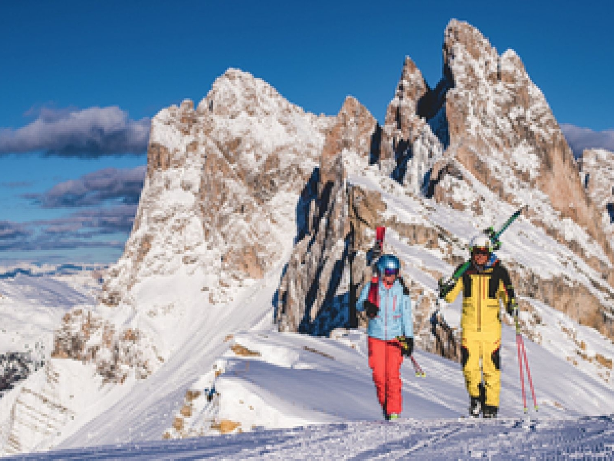 Skifahrer in Gröden