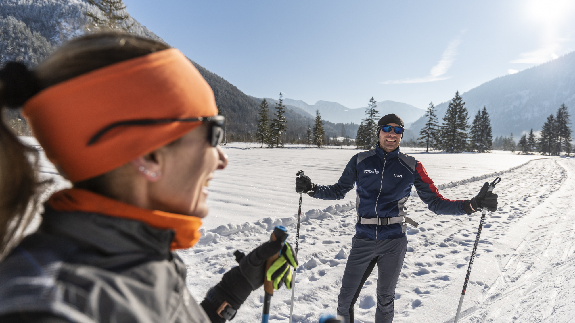 Langläufer in den Ammergauer Alpen
