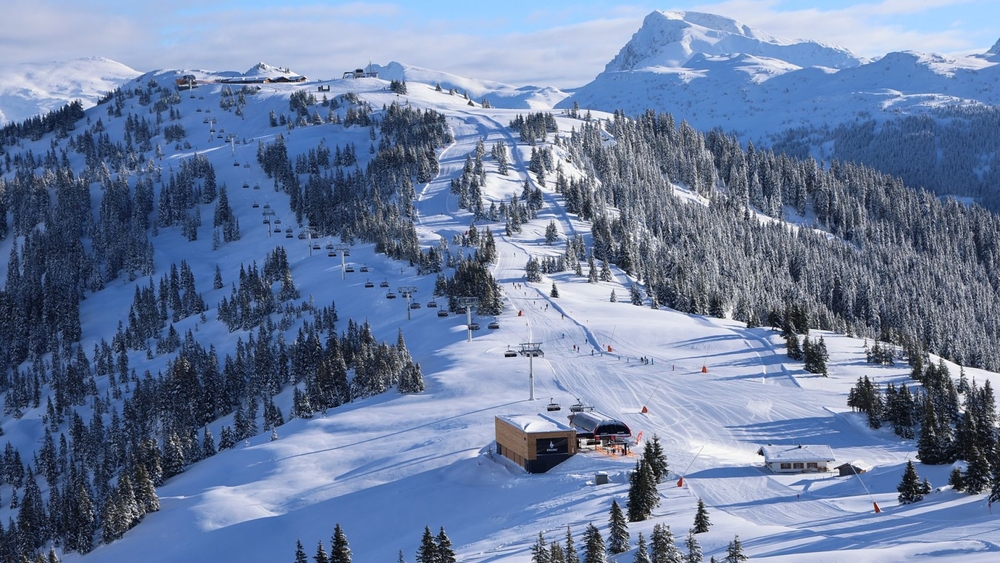 Blick auf den Gauxjoch-Sessellift