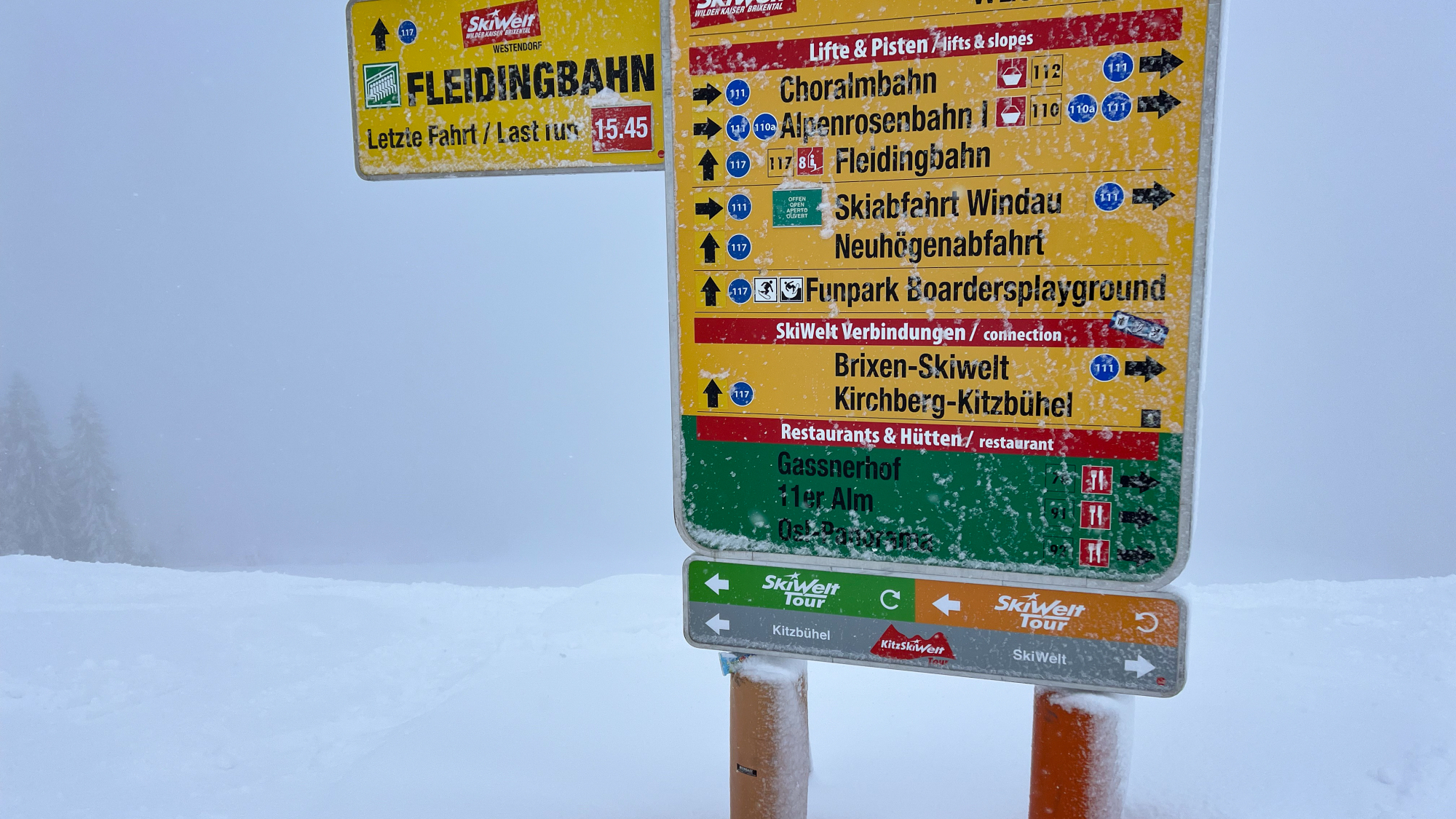 Pistenschild in der SkiWelt Westendorf
