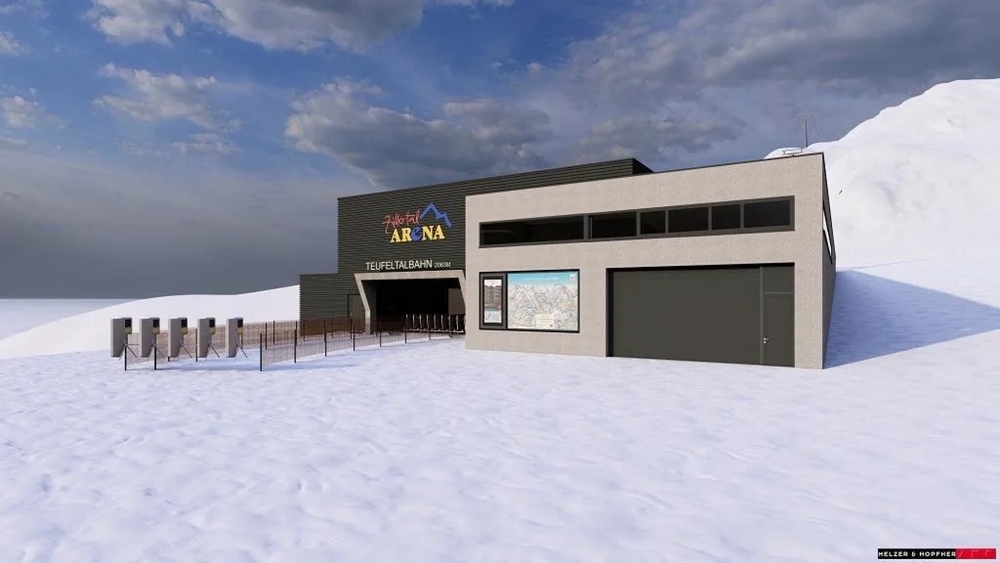 Visualisierung der neuen Talstation Teufeltalbahn Gerlos