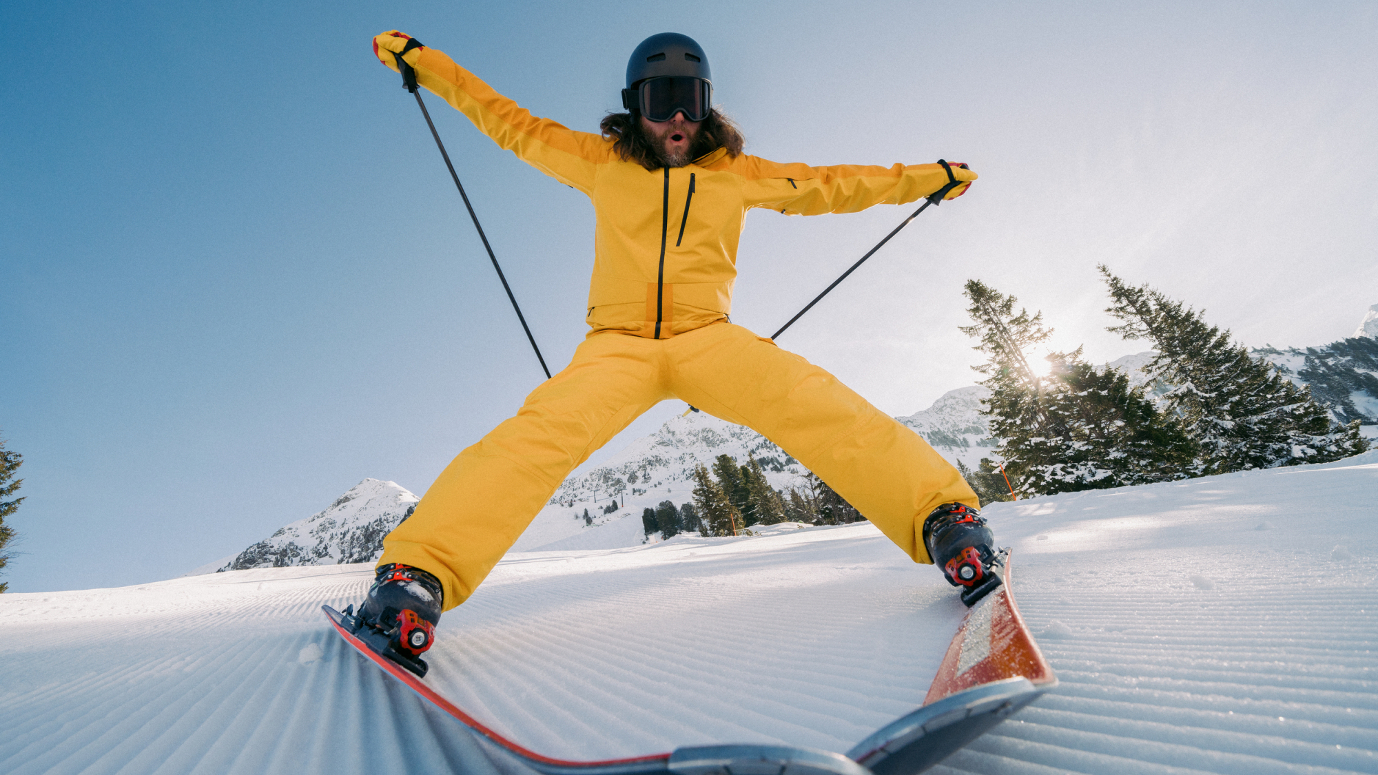 Skianfänger auf der Piste