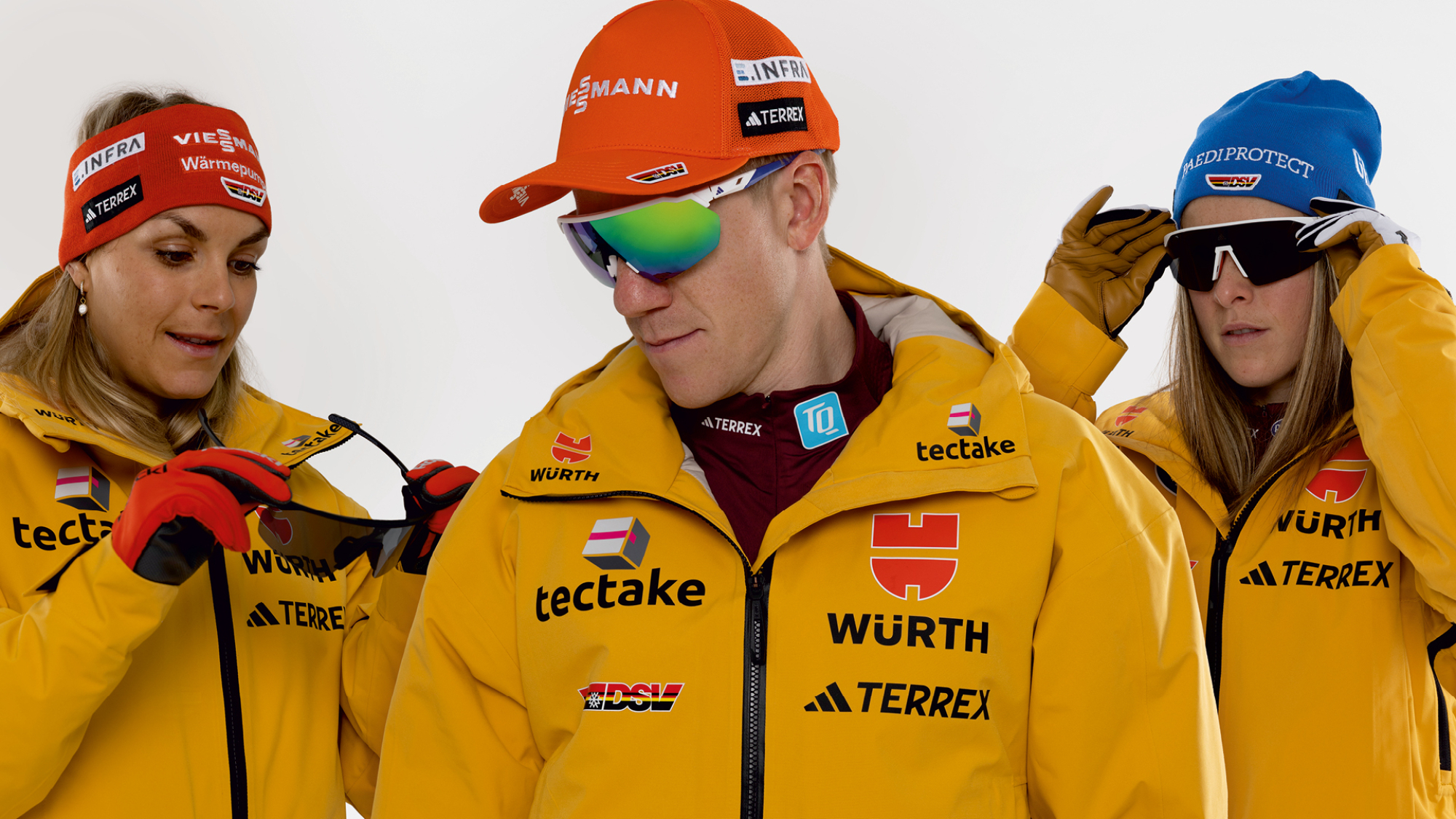 Wintersport-Athleten mit Sonnenbrille