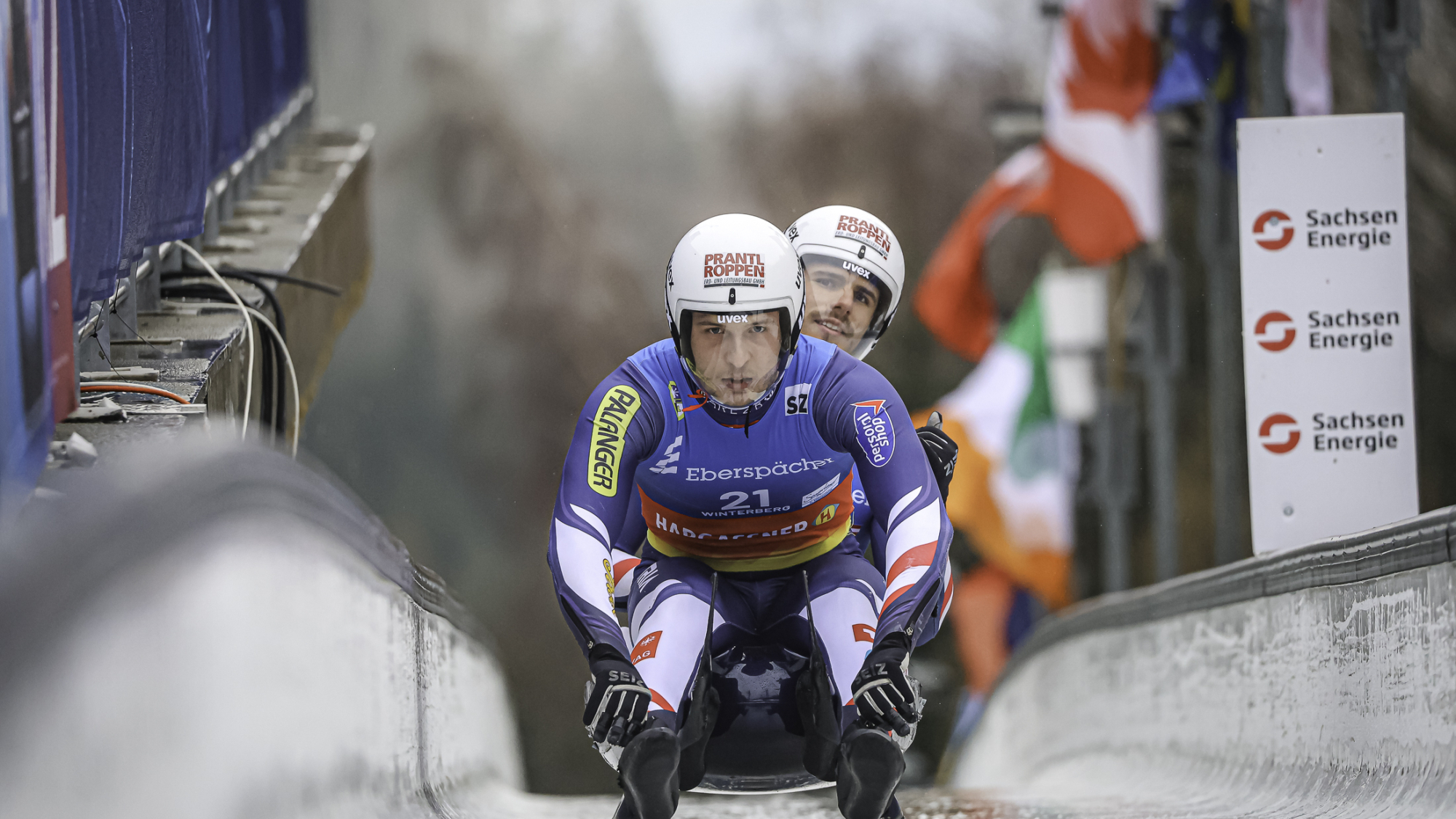Doppelsitzer auf der Bahn in Altenberg