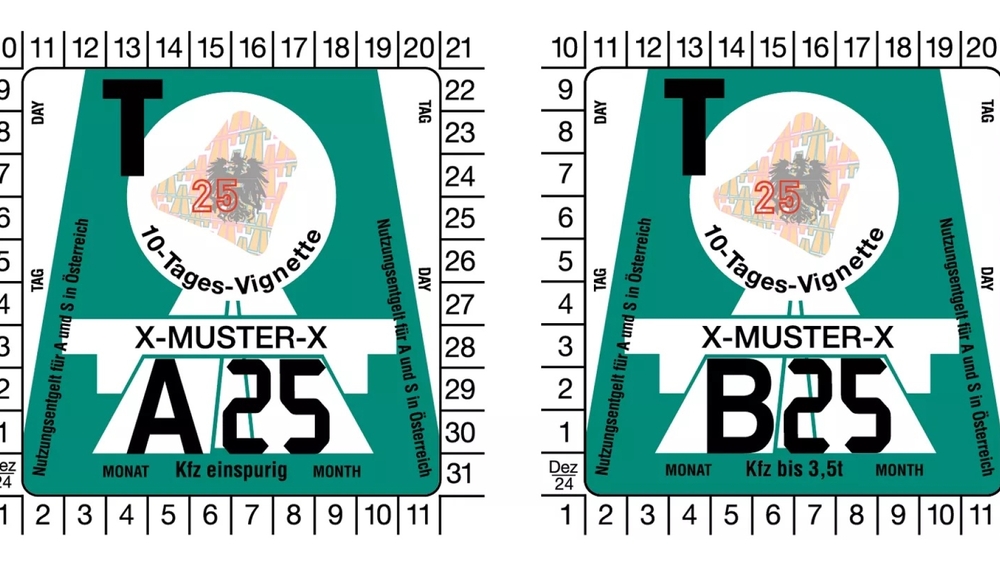Österreichs Vignette für 2025