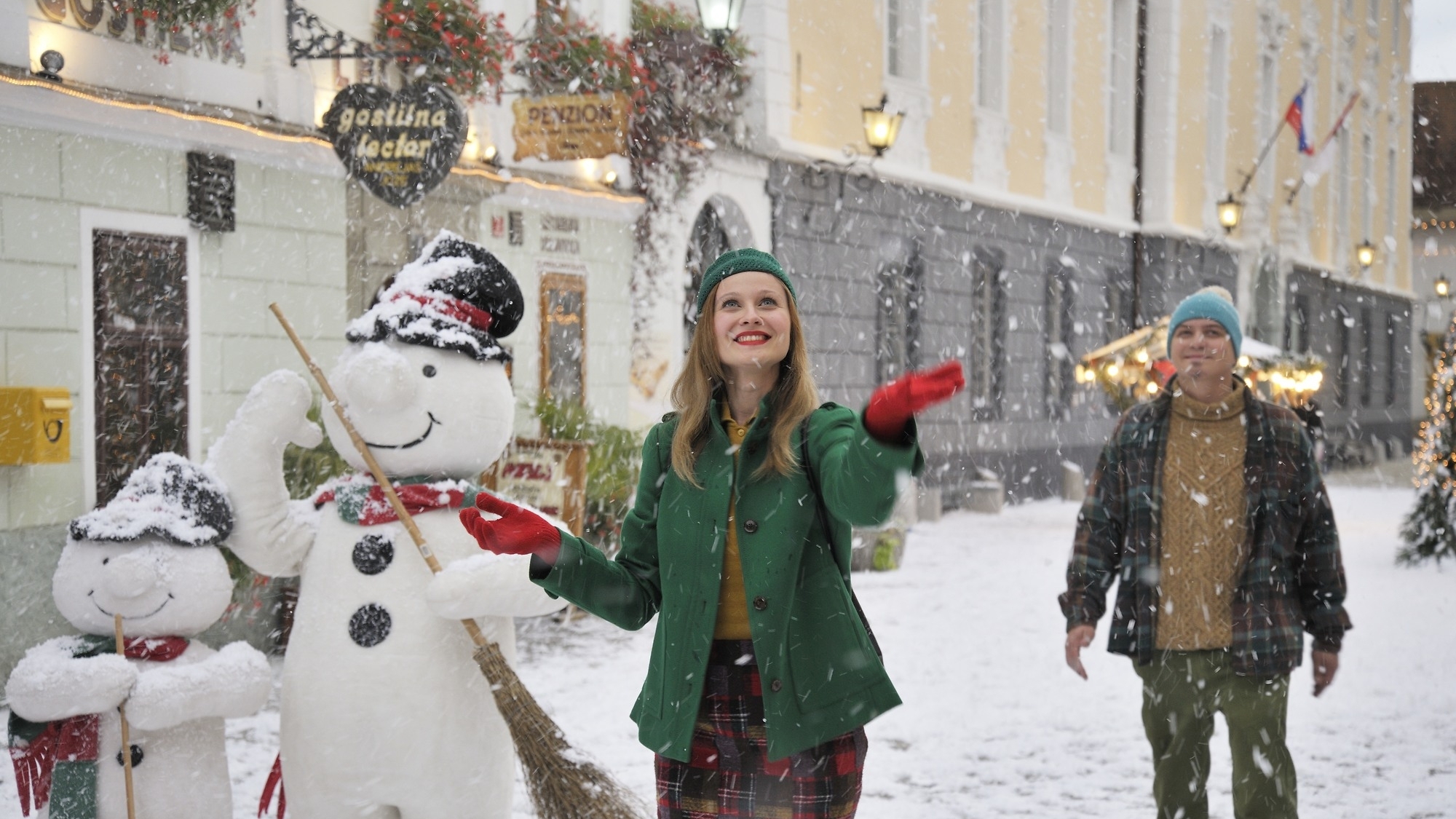 Linhart Square in Radovljica im Winter
