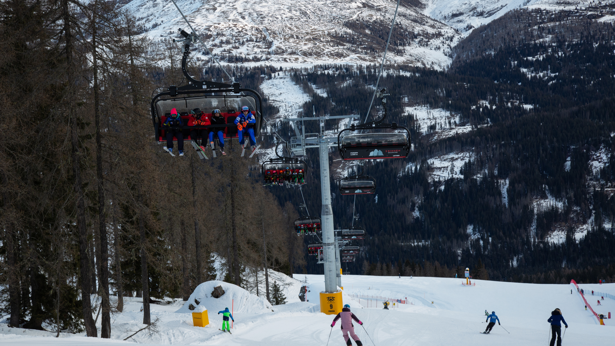 Der neue Porzenlift erschließt mehrere breiten Pisten an der Rotwand