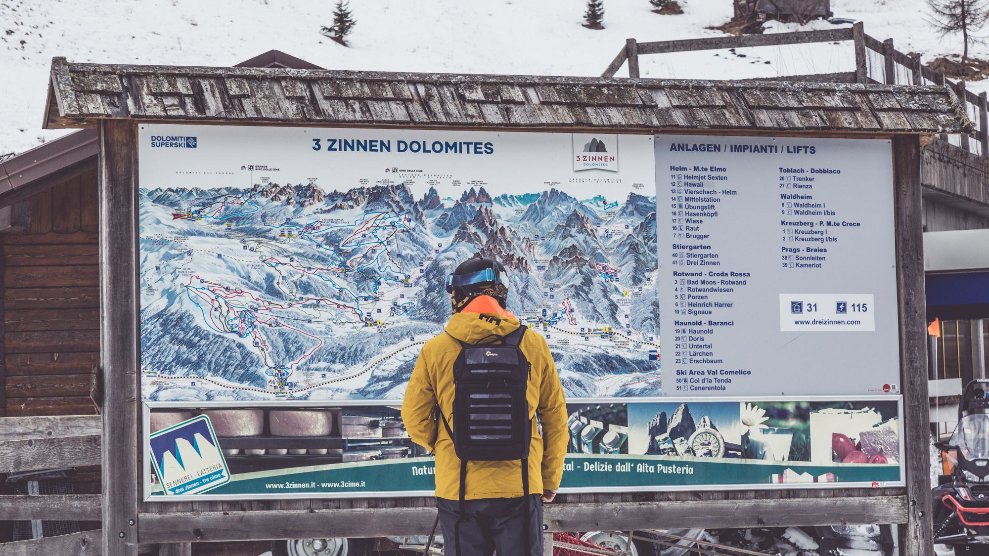 Pistenplan im Talbereich Padola / Val Comelico