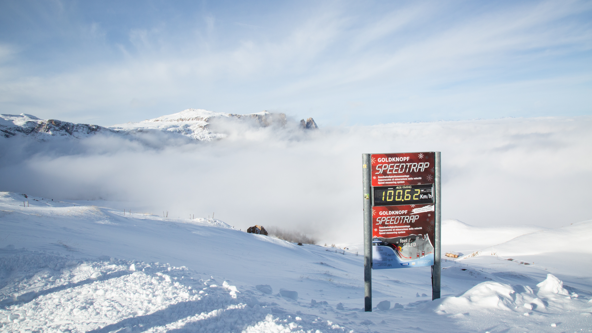 Am Goldknopf befindet sich eine Speed-Messstrecke