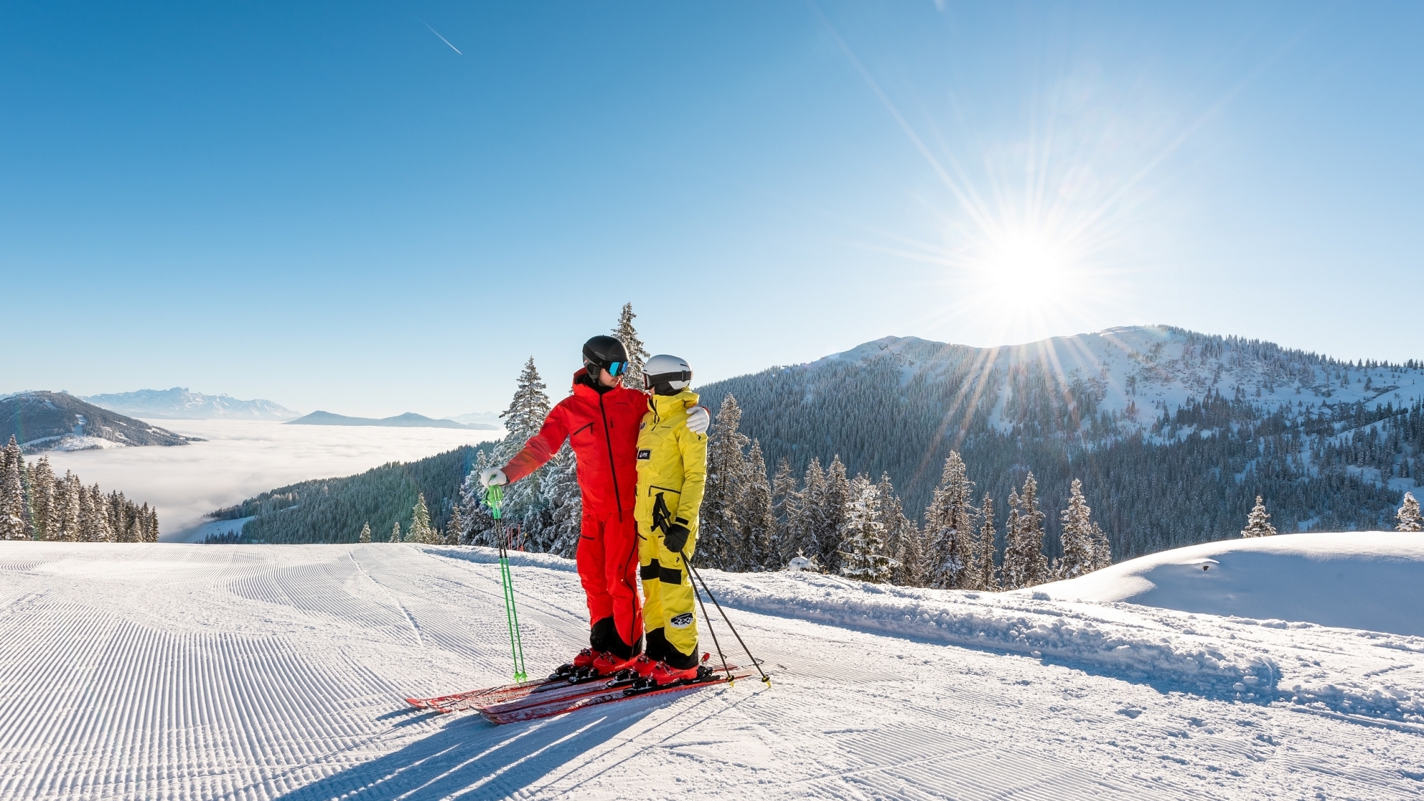 Traumhafte Bedingungen im Skigebiet Hochkönig