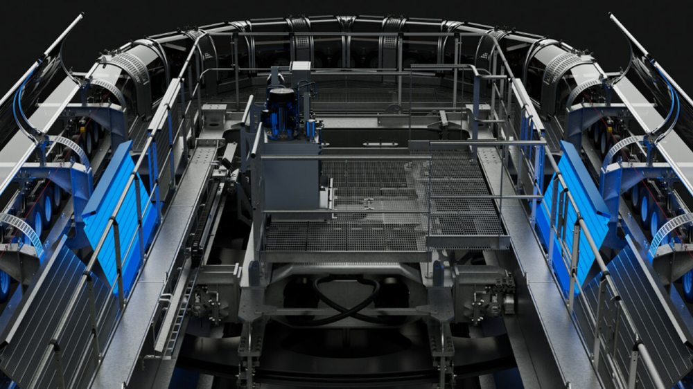 Arbeitsplatform der Seilbahnstation