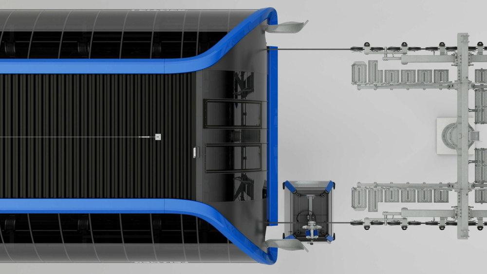 Seilbahnstation von oben 