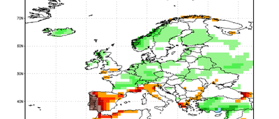 CFSv2 forecast Niederschlag Dezember 2025, Abweichung zum Mittel 1991-2020