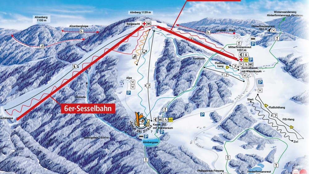 Neues Pistenpanorama mit den neuen Liften ab 2025/26