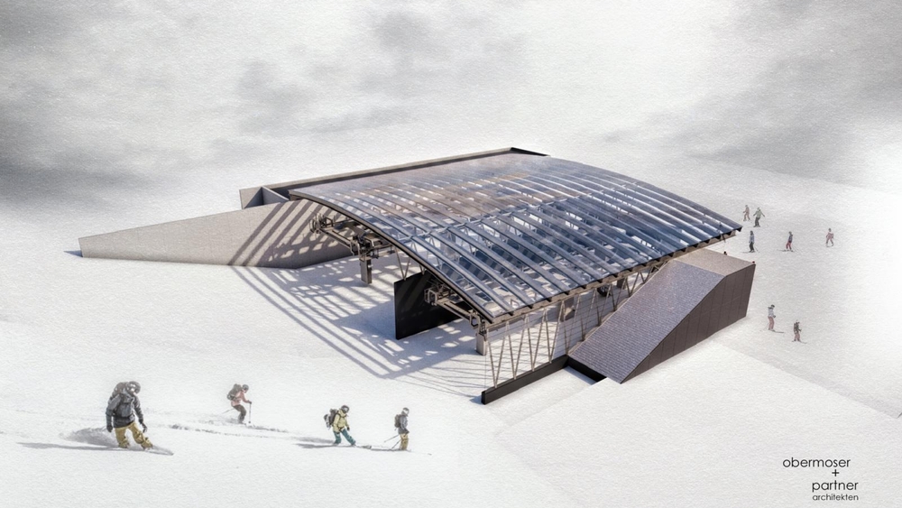 Rendering der geplanten Talstation Silberbrünnl im Ötztal