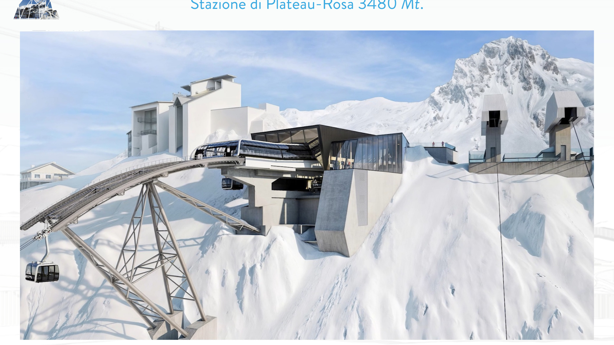 Visualisierung: Station Plateau Rosa (3.480 m)