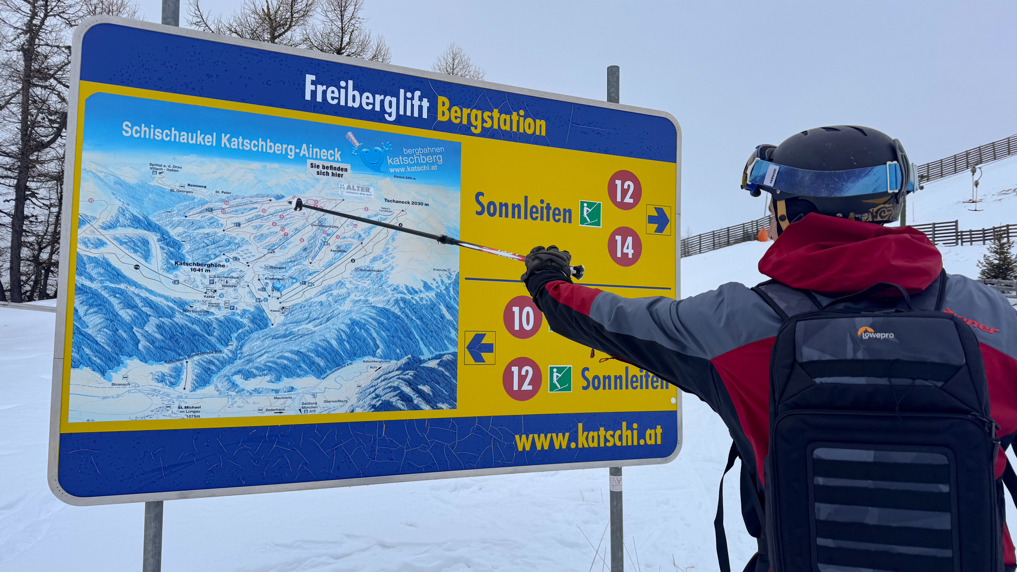 Pistenplan an der Bergstation des Freiberglifts