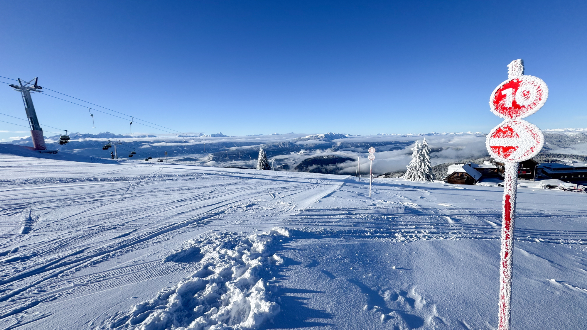 Pistenschild auf der Gerlitzen