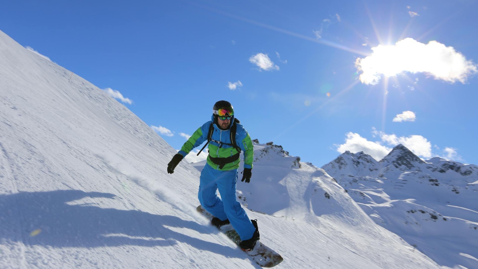 Snowboarder auf der Piste