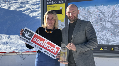 Isabella Dschulnigg-Geissler (GF Saalbacher Bergbahnen GmbH) und Manuel Hirner (GF BBSH Bergbahnen Saalbach Hinterglemm GmbH)