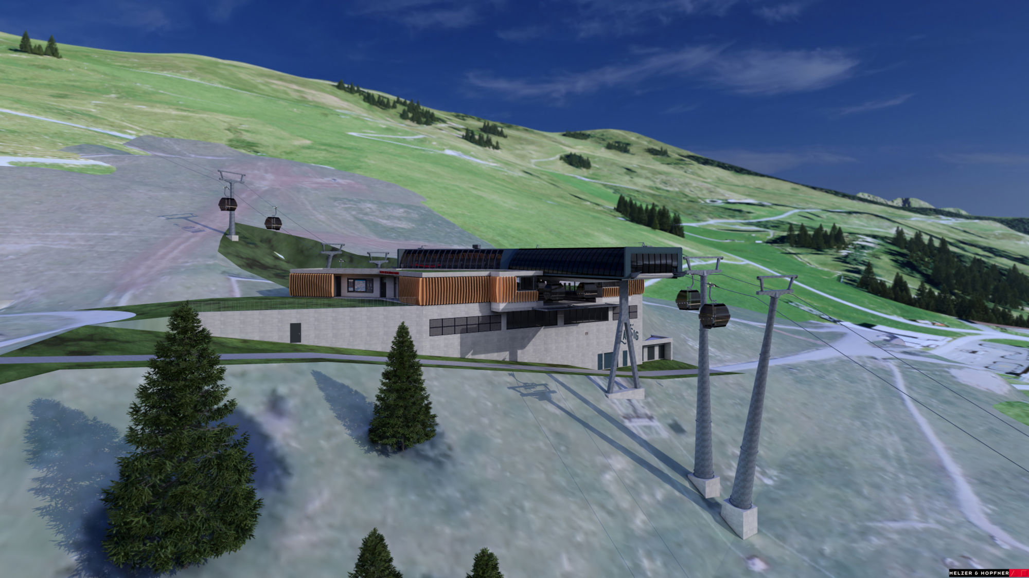 Mittelstation der neuen Reiterkogelbahn