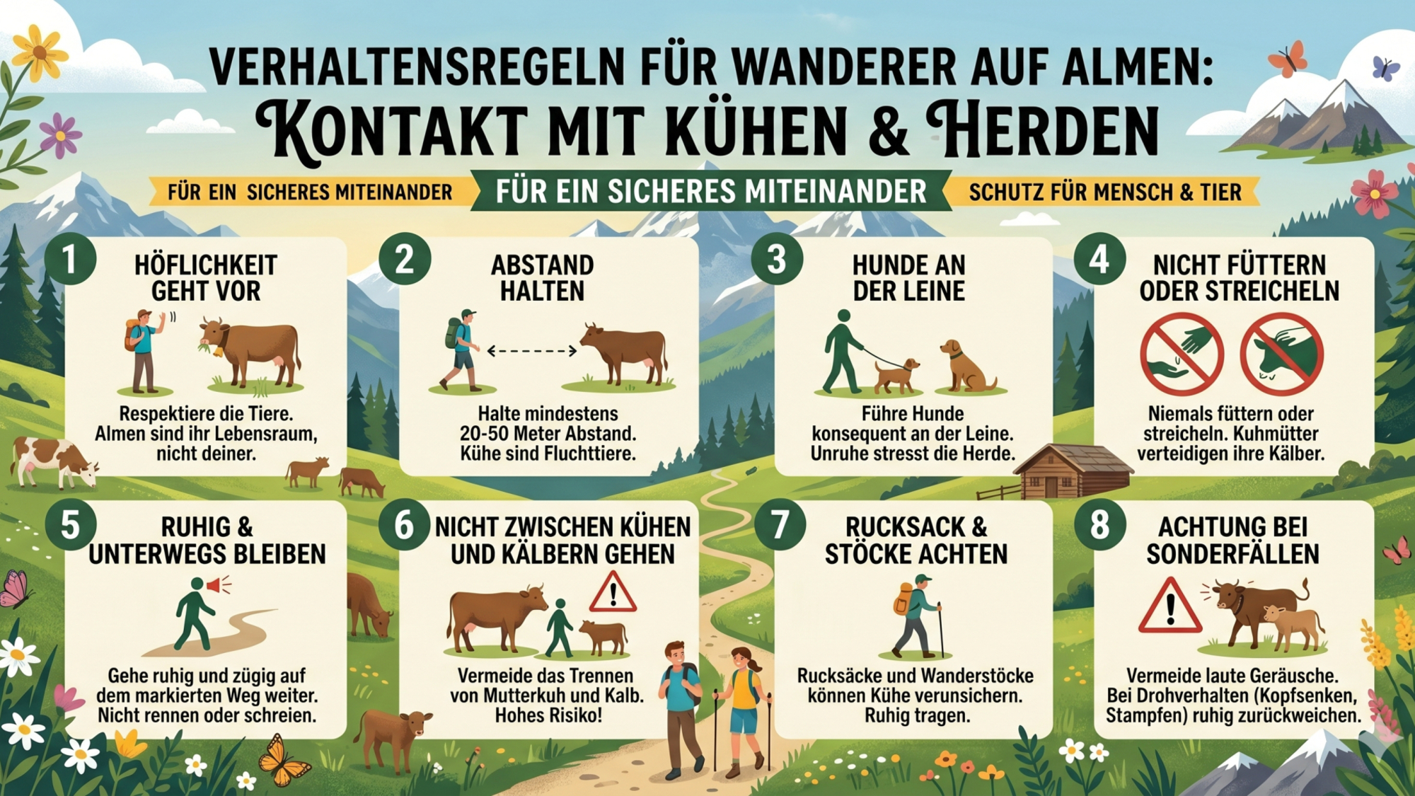 Grafik: Verhalten auf Almen mit Kühen