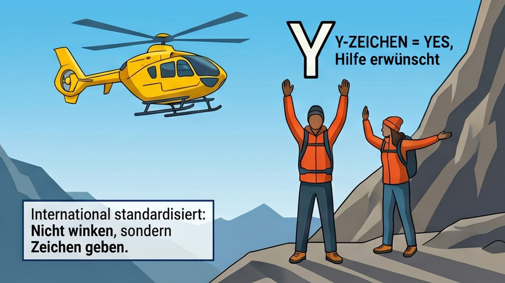 Y-Zeichen zur besseren Erkennug eines Verletzten