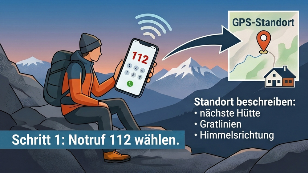Notruf in den Bergen wählen - 112