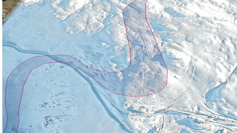 Schematischer Verlauf neue Linienführung Pistenabschnitt 1