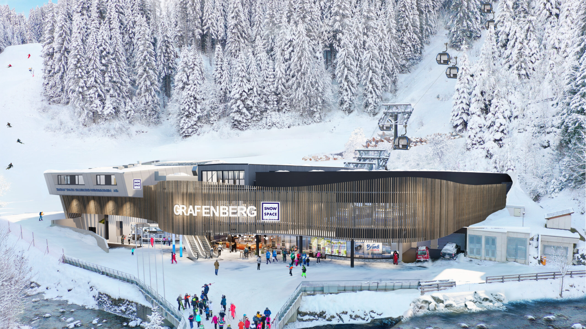 Visualisierung der neuen Talstation Grafenberg