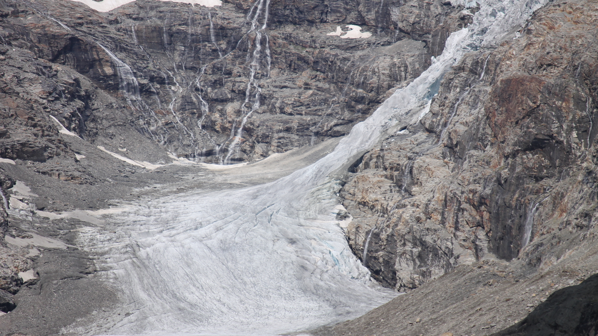 Die letzte Eisverbindung über den Hufeisenbruch zur Pasterzenzunge 2023