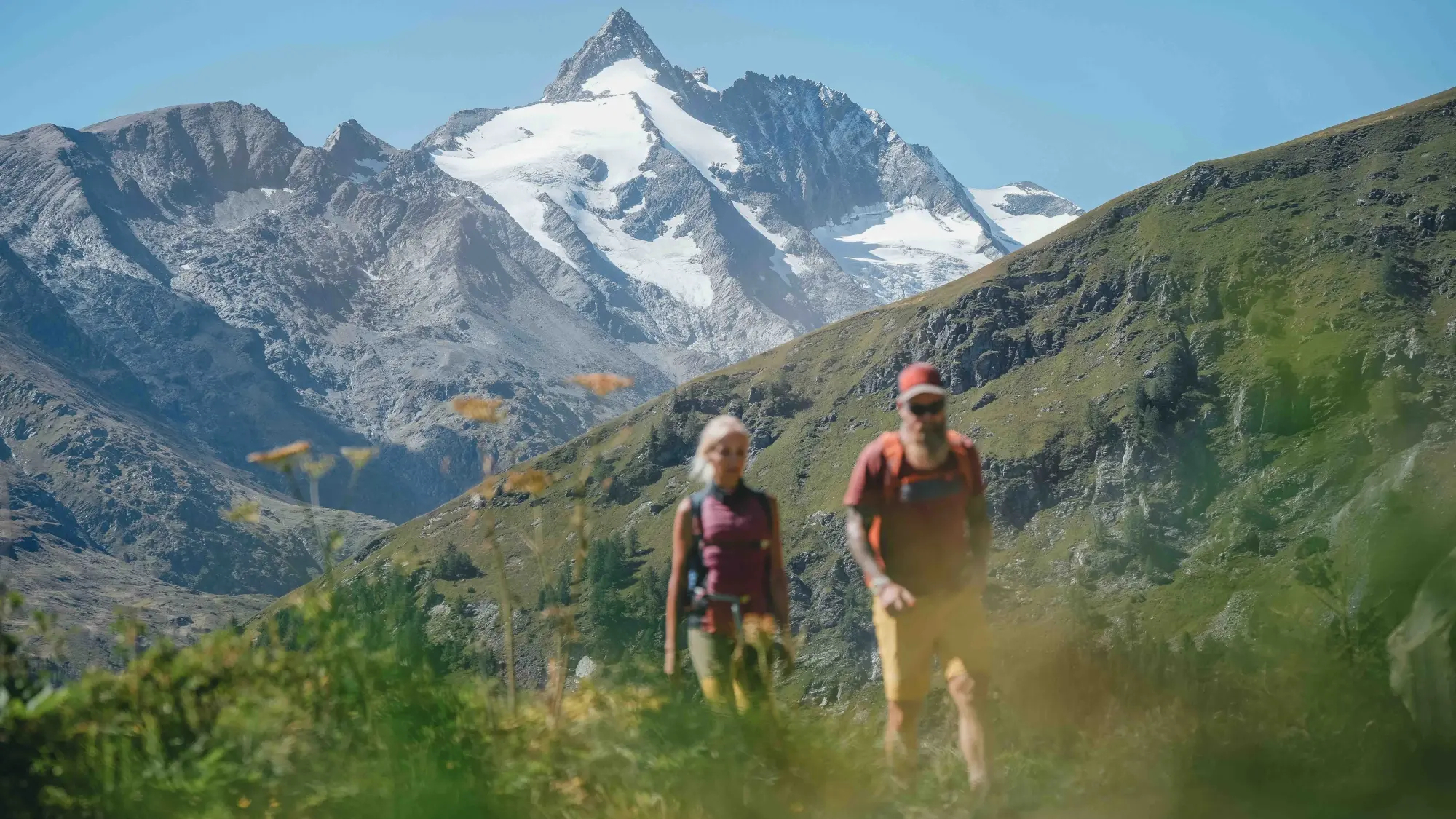 Wanderer vor dem Großglockner